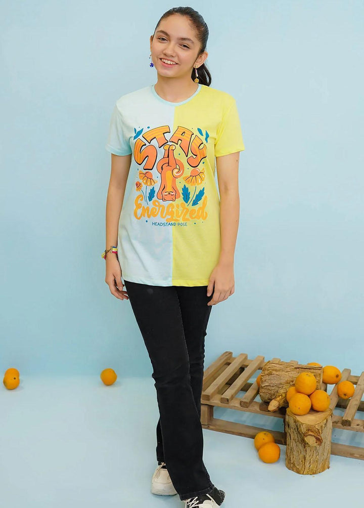 Ochre Jersey Fancy T-Shirts for Girls -  OGK-278