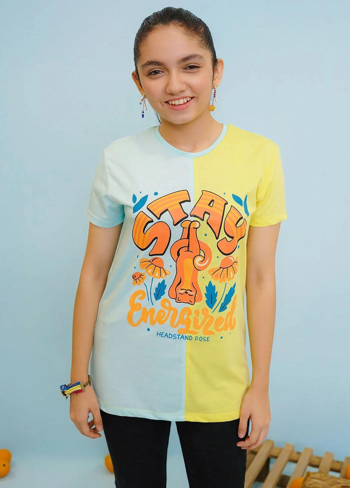 Ochre Jersey Fancy T-Shirts for Girls -  OGK-278