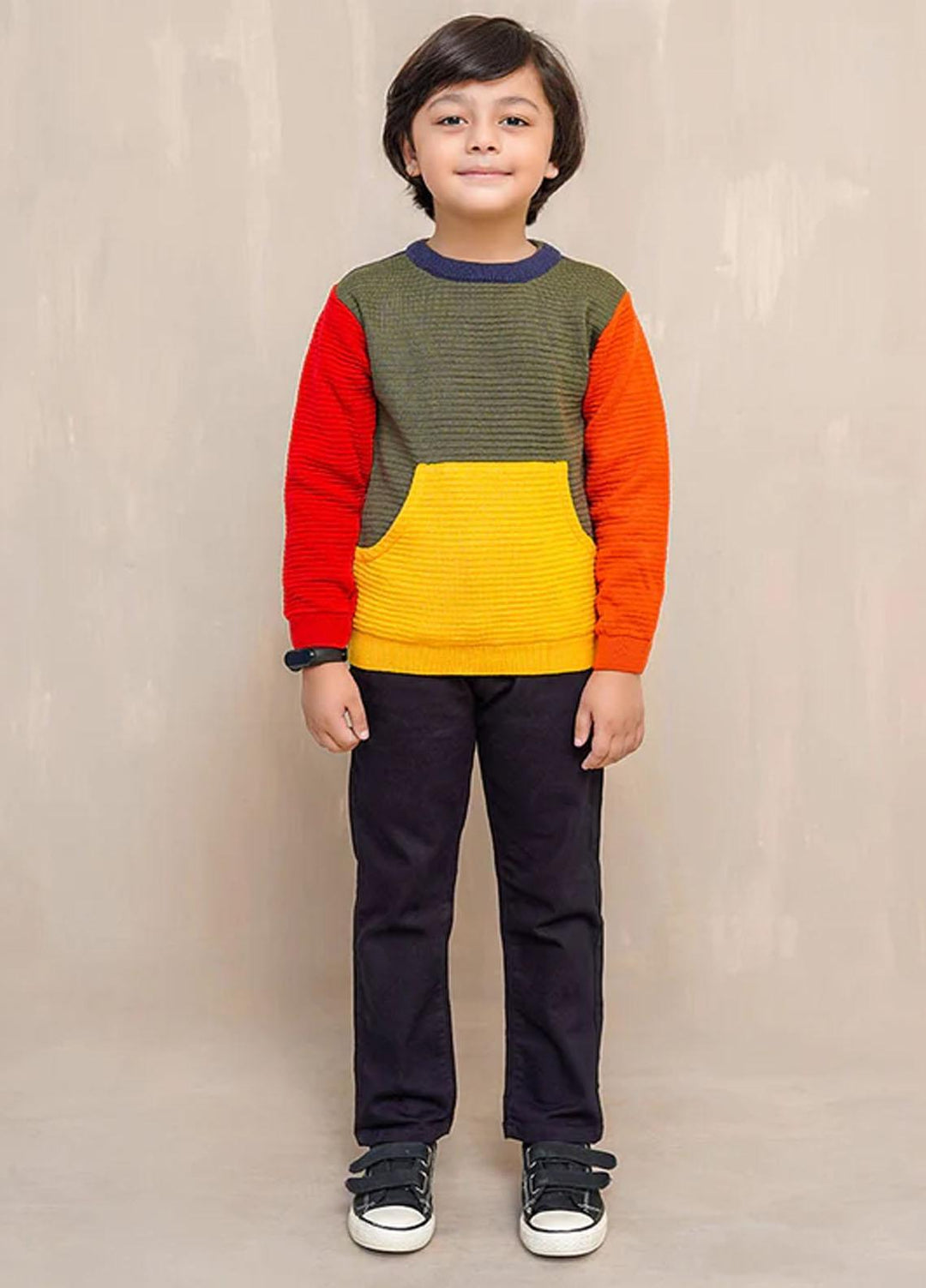 Ochre Viscose Fancy Sweater for Boys - OWSB 05