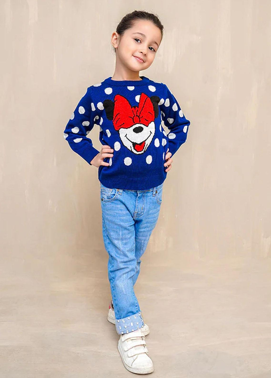 Ochre Viscose Fancy Sweater for Girls - OWSG 02