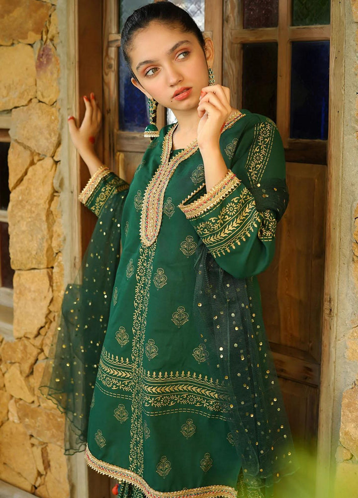 Ochre Cotton Fancy 3 Piece Suit for Girls -  OFW-PC-10