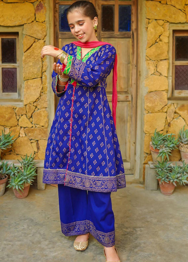 Ochre Cotton Fancy 3 Piece Suit for Girls -  OFW-PC-06