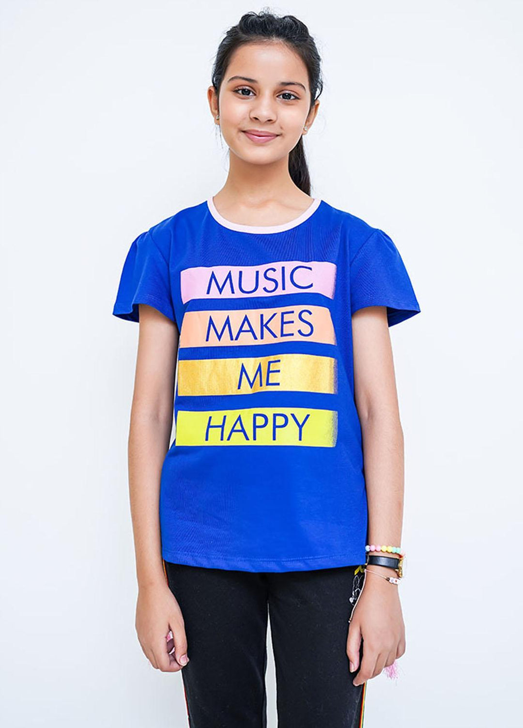 Ochre Cotton T-Shirt for Girls - OGK-62 Royal Blue