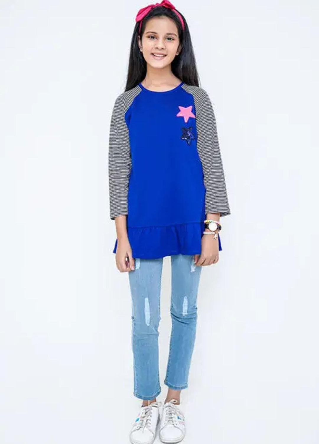 Ochre Cotton Girls T-Shirt - OGK-104 Royal Blue