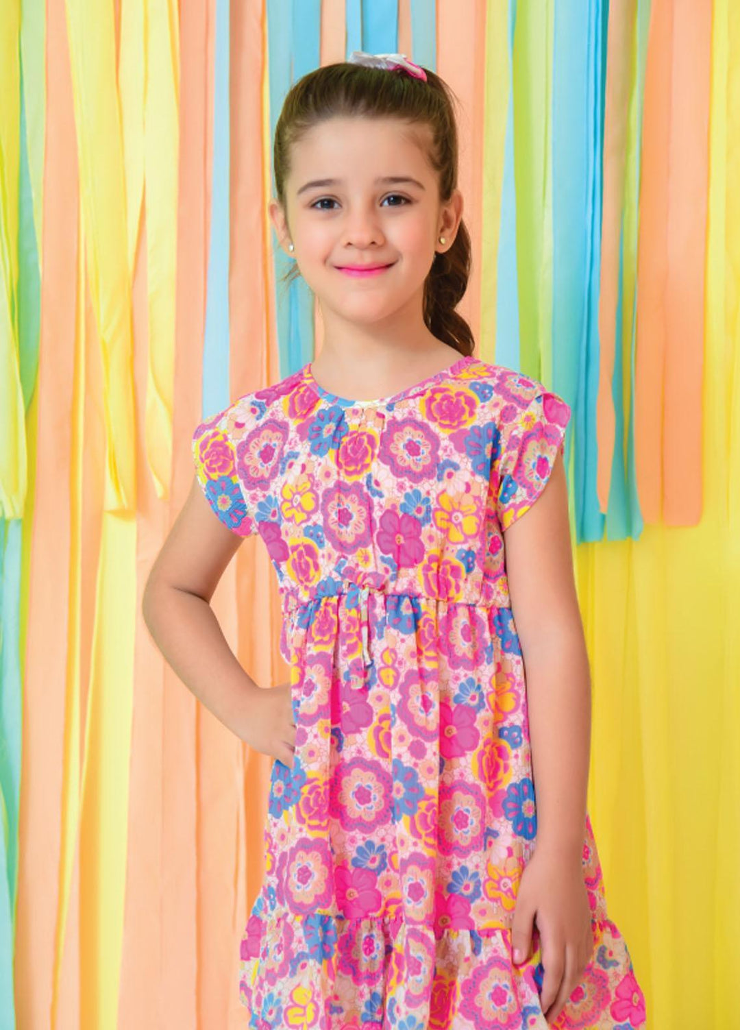 Ochre Chiffon Girls Top - OWT-445 OL-16036