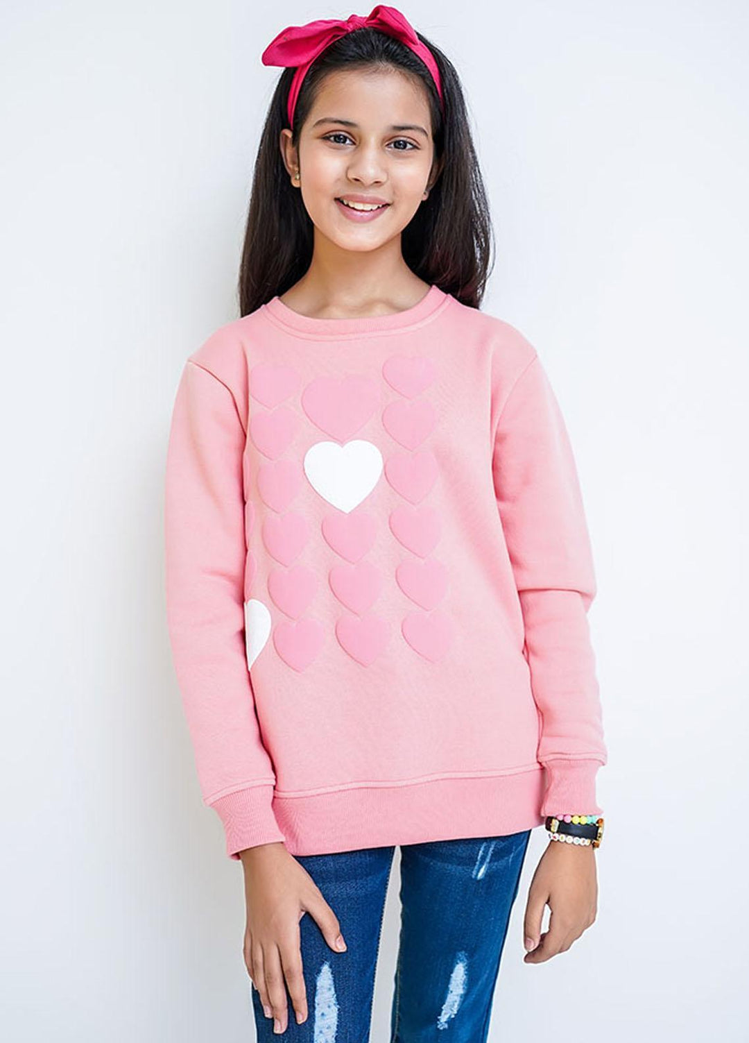 Ochre Fleece Girls Sweat Shirt - OGK-145 Pink