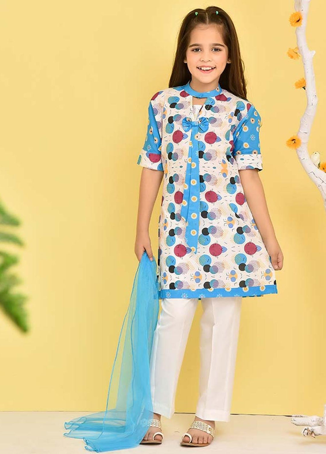 Ochre Lawn 3 Piece for Girls - OPL-95 White OL-16192