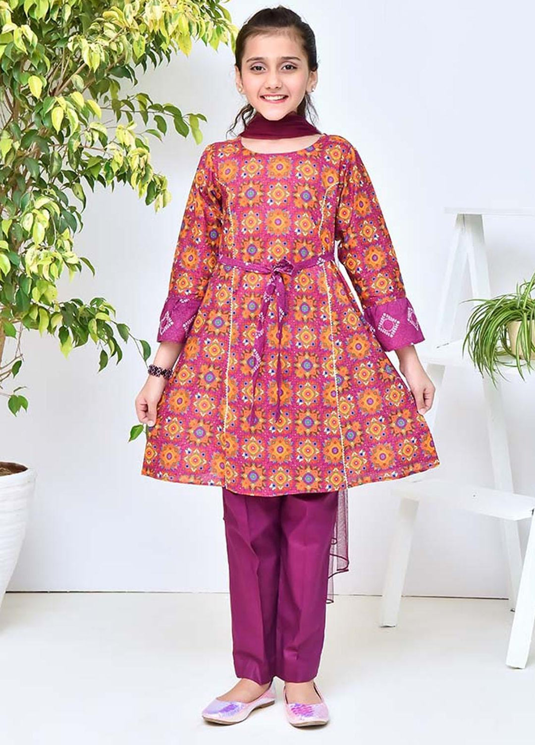 Ochre Lawn 3 Piece for Girls - OPL-104 Printed OL-16484