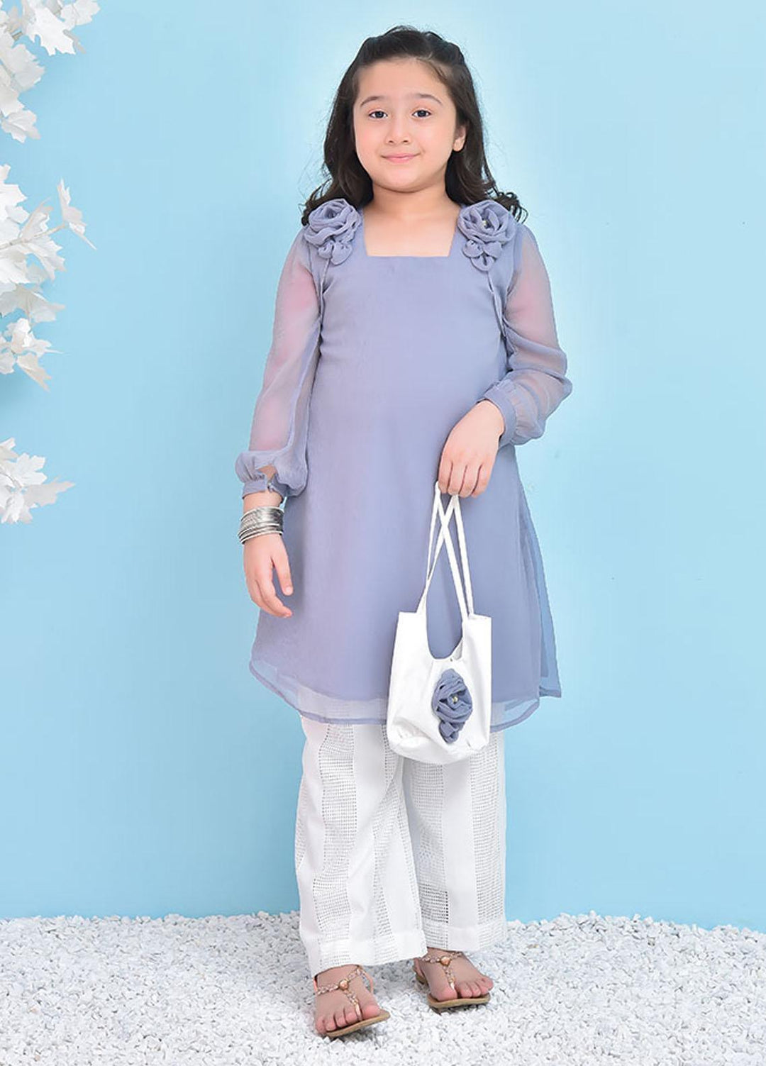 Ochre Chiffon 2 Piece for Girls - OFW-344 Coral