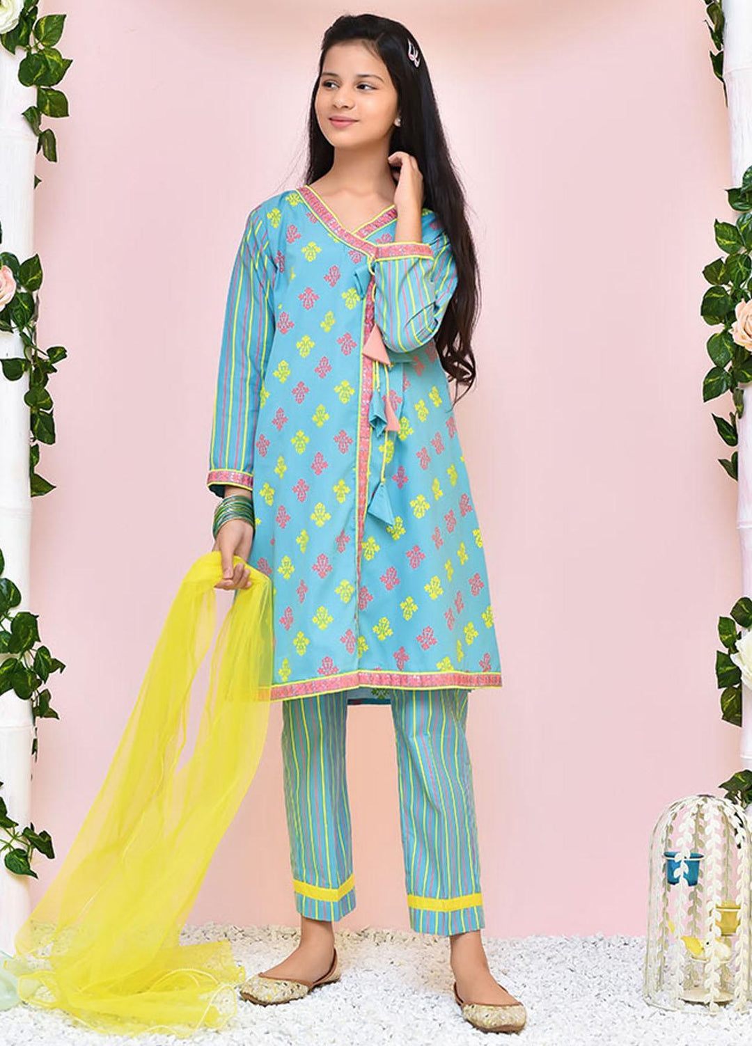 Ochre Cotton Girls 3 Piece - OFK-790 Cloudy Grey