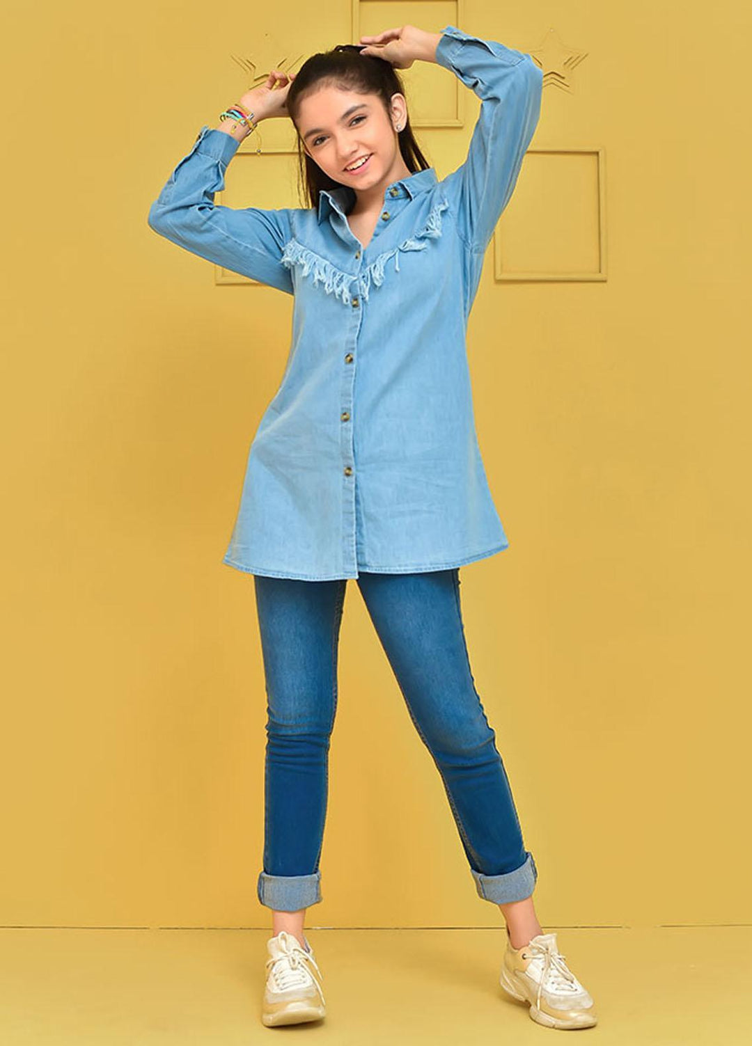 Ochre Denim Girls Top - OWT-454