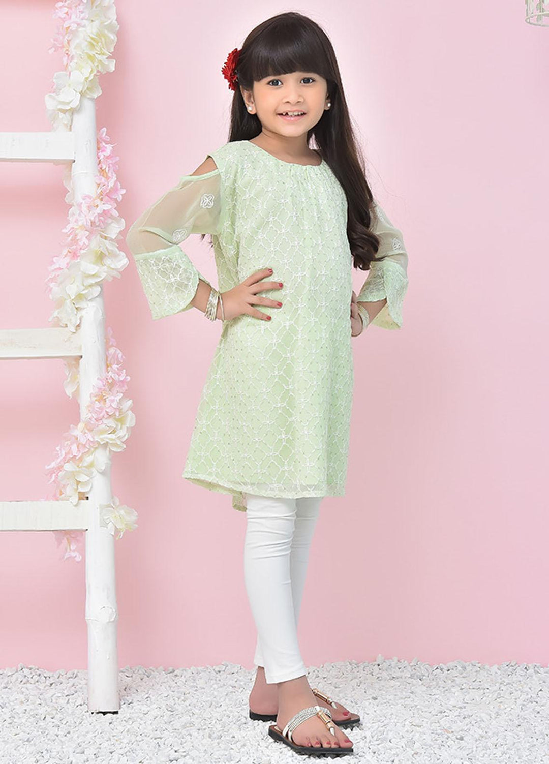 Ochre Chiffon Girls Top - OWT-478