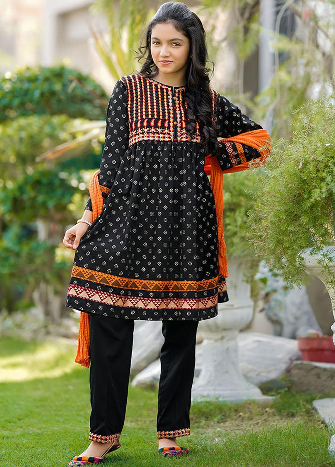 Ochre Cotton 3 Piece for Girls - OFW-388 Black
