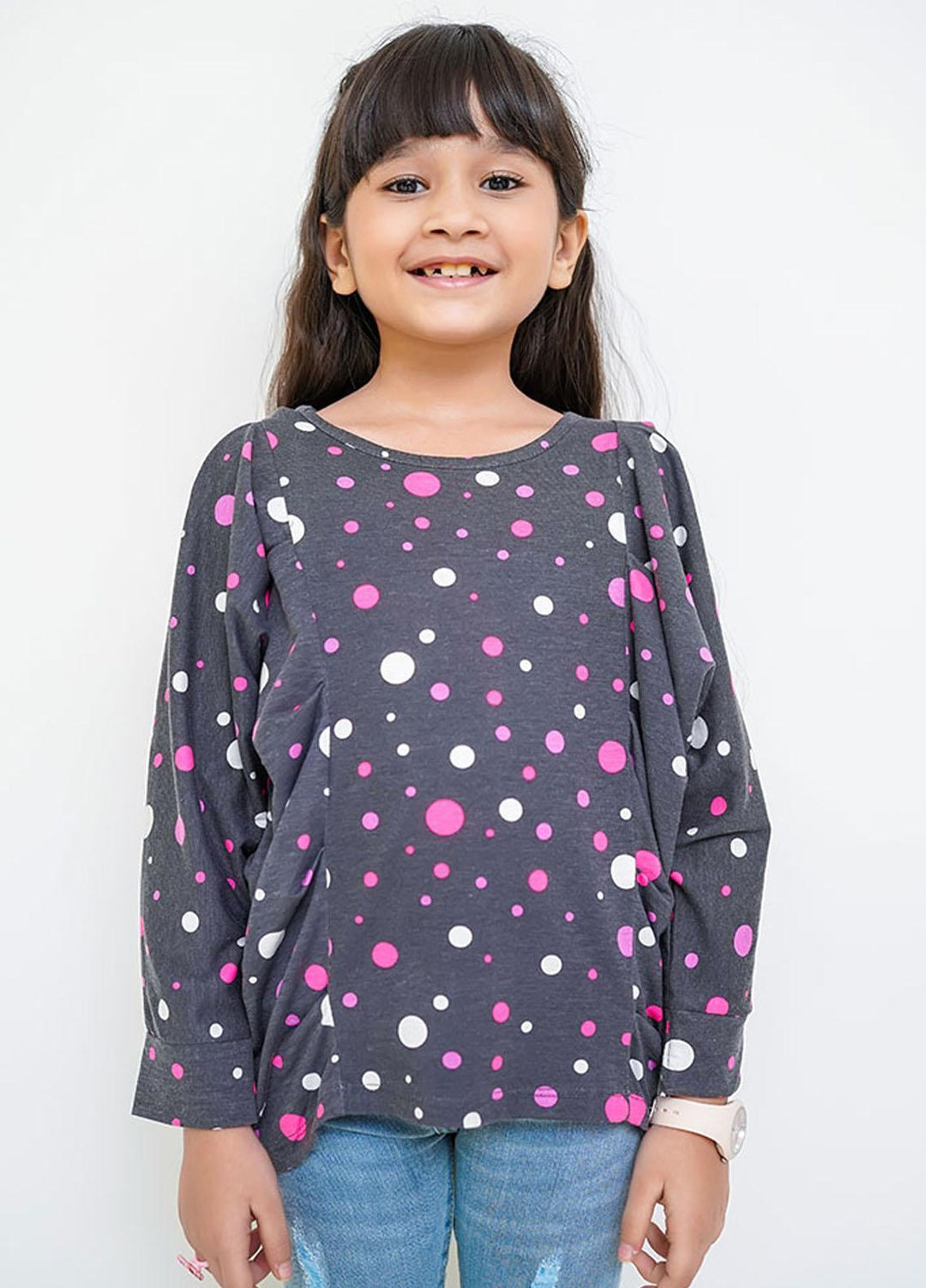 Ochre Jersey T-Shirt for Girls - OGK-110 Charcoal