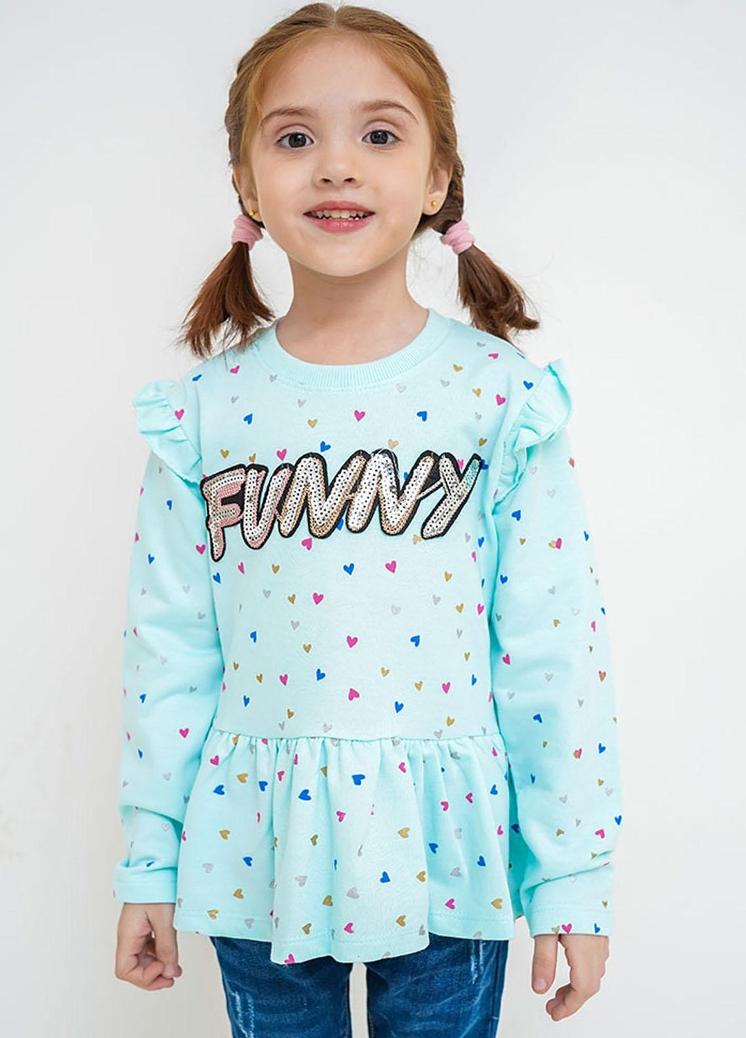 Ochre Terry T-Shirt for Girls - OGK-128 Mint