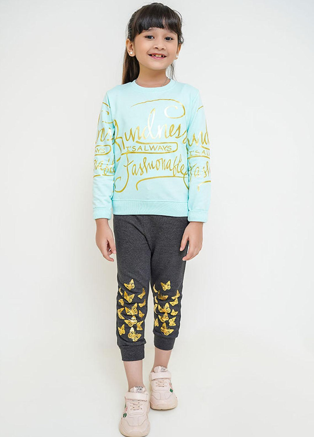 Ochre Terry Sweat Shirt for Girls - OGK-132 Mint