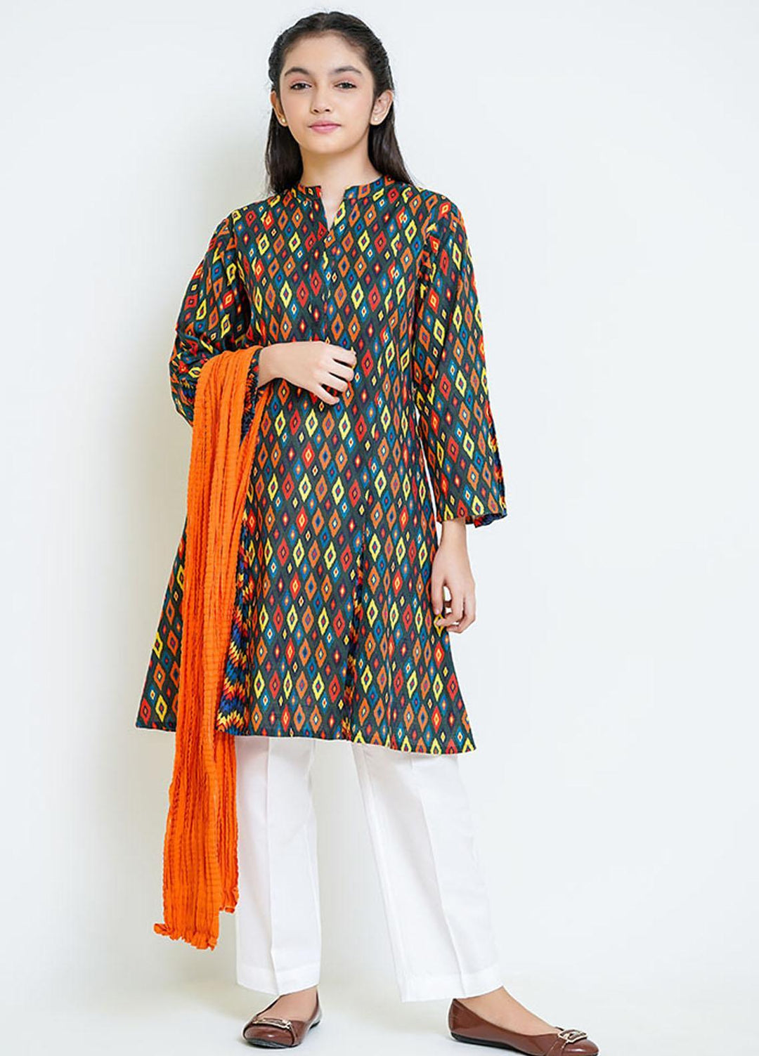 Ochre Khaddar 3 Piece for Girls - OPL-147 Mix