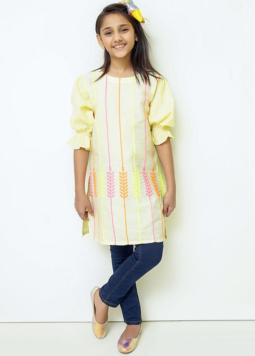 Ochre Chicken Girls Top - OFK-794Y