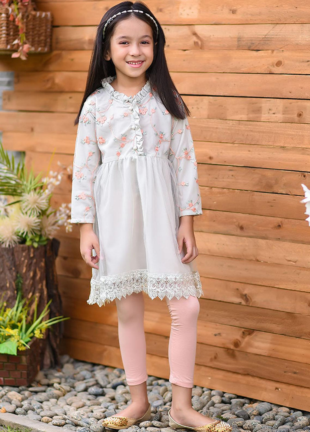Ochre Net Top for Girls - OFK-726