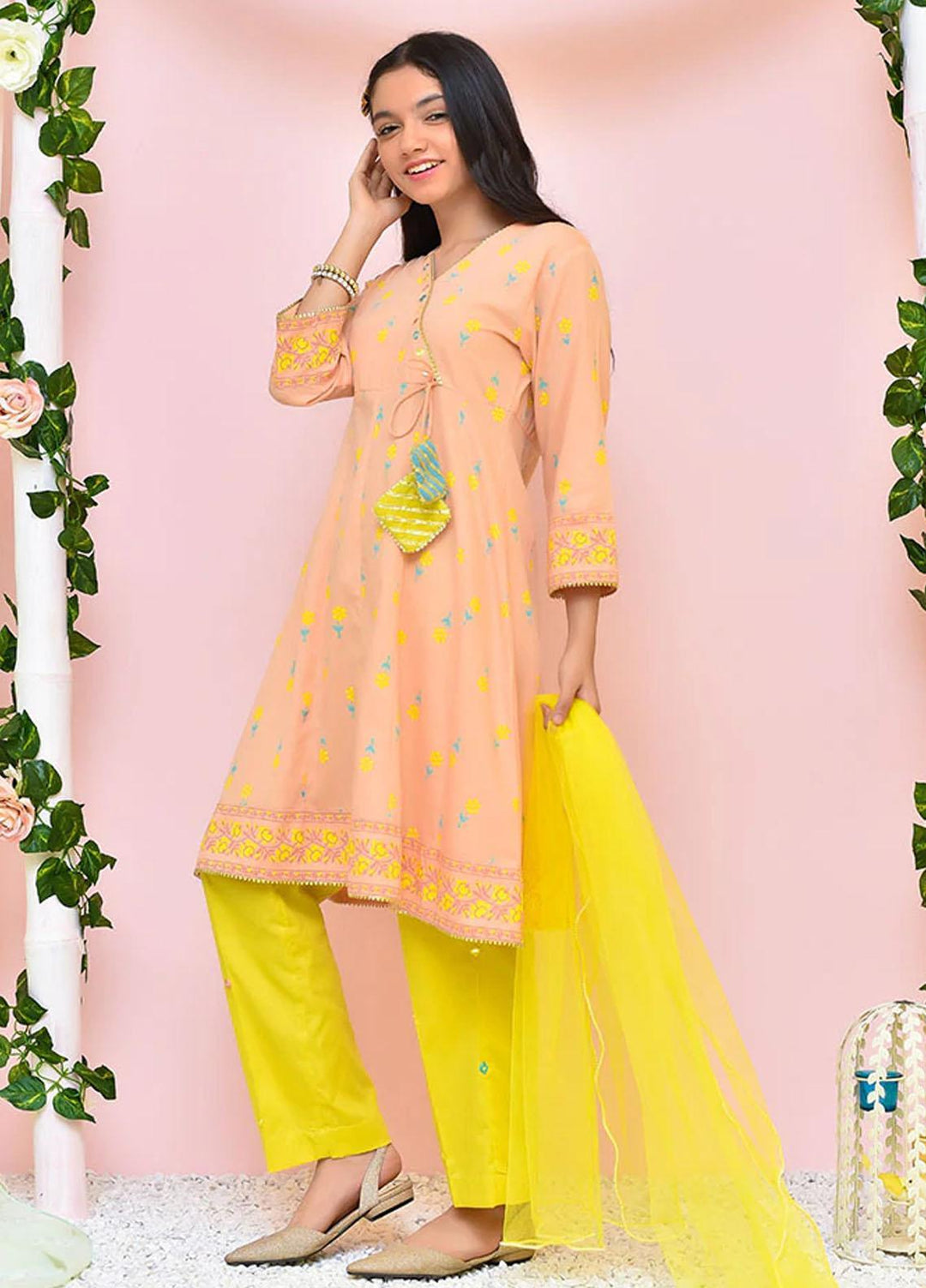 Ochre Cotton 3 Piece for Girls - OFK 783