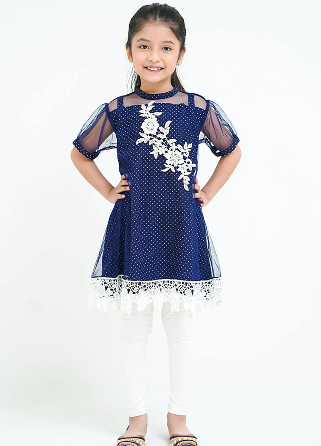 Ochre Net Top for Girls - OWT 466