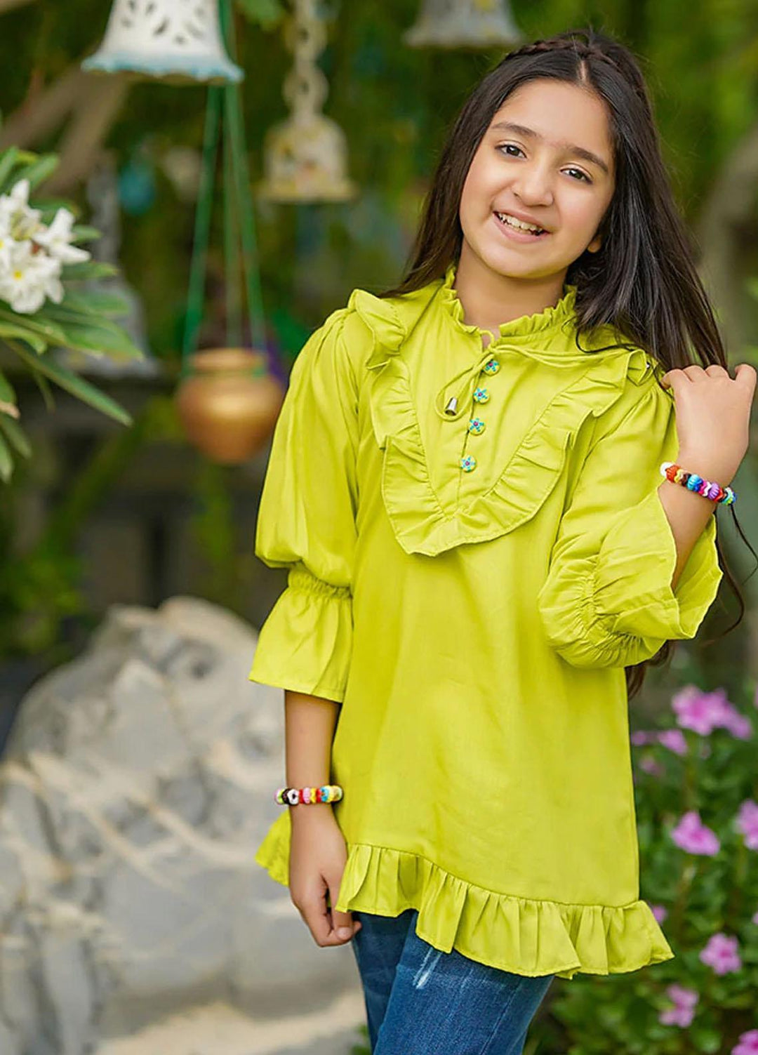 Ochre Cotton Top for Girls - OWT 481