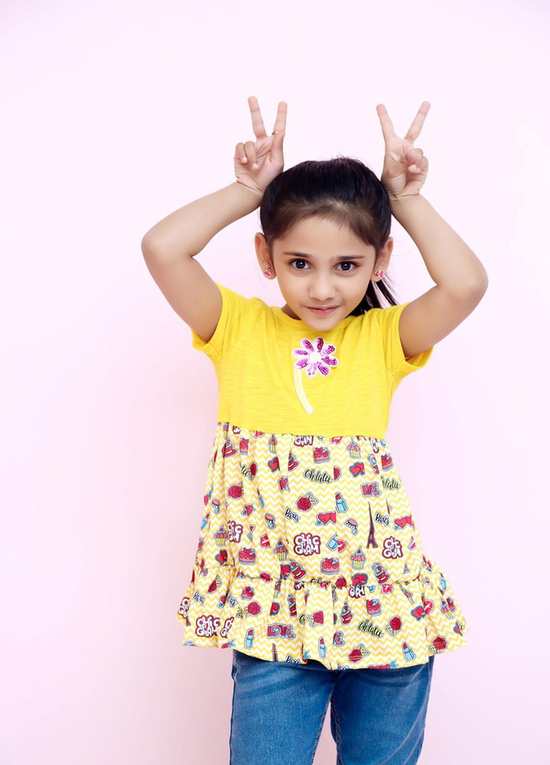 Ochre Cotton Top for Girls - OGK-16
