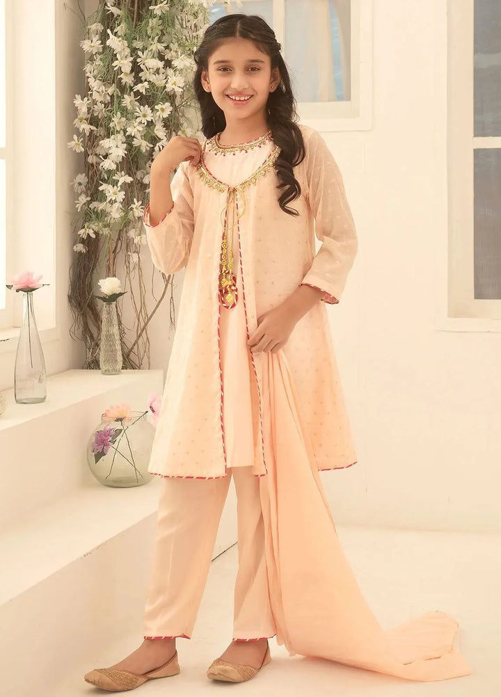 Ochre Girls Pret Jacquard 3 Piece Suit SHD-11