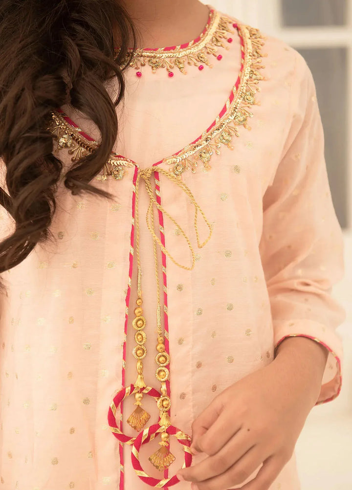 Ochre Girls Pret Jacquard 3 Piece Suit SHD-11