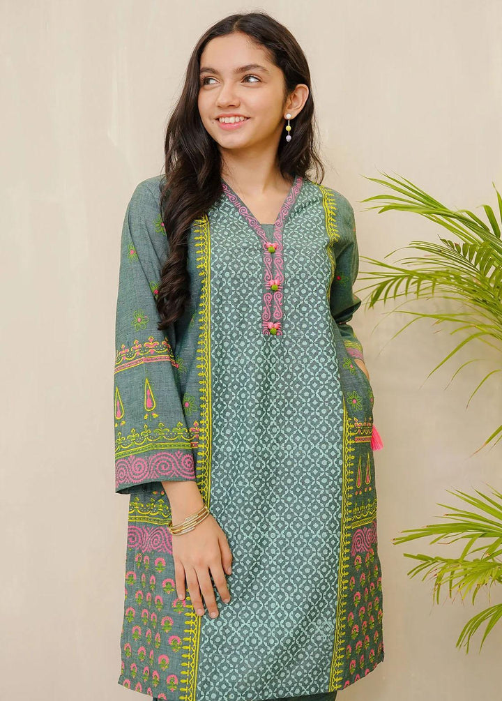 Ochre Cotton Casual 2 Piece Suit for Girls -  OFW-COR-32