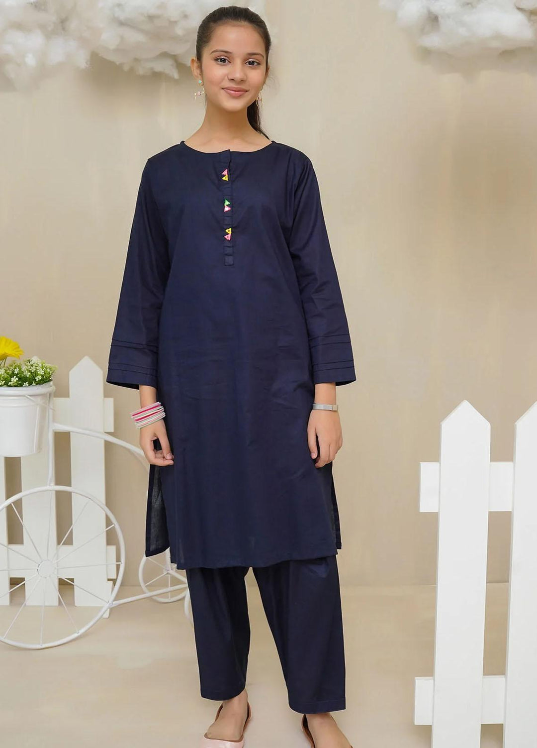 Ochre Cotton Casual Co-Ords for Girls - OFW-SC-14