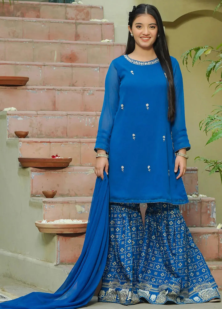 Ochre Pret Casual Chiffon 3 Piece Suit For Girls OFW-AC-38