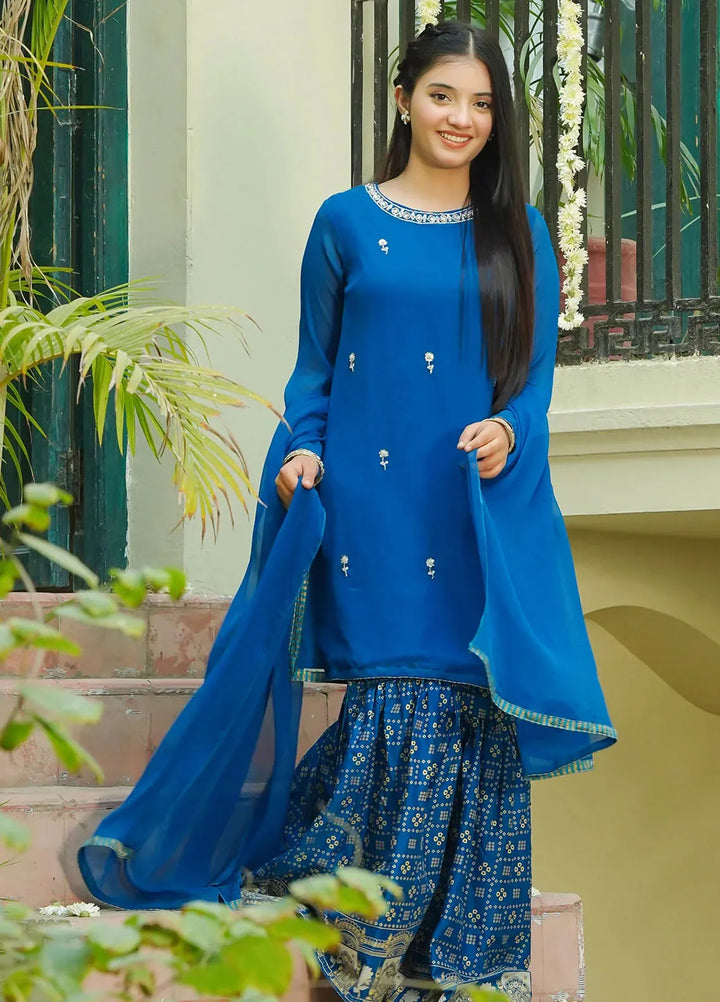 Ochre Pret Casual Chiffon 3 Piece Suit For Girls OFW-AC-38