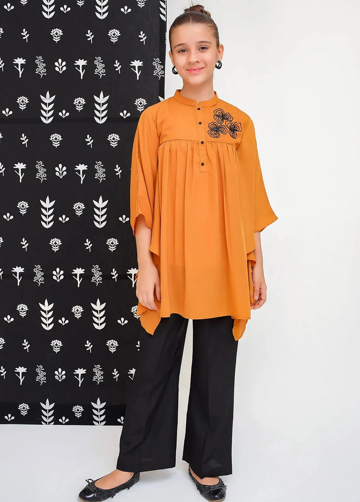 Ochre Pret Casual Georgette 2 Piece Suit For Girls OFW-FC-19