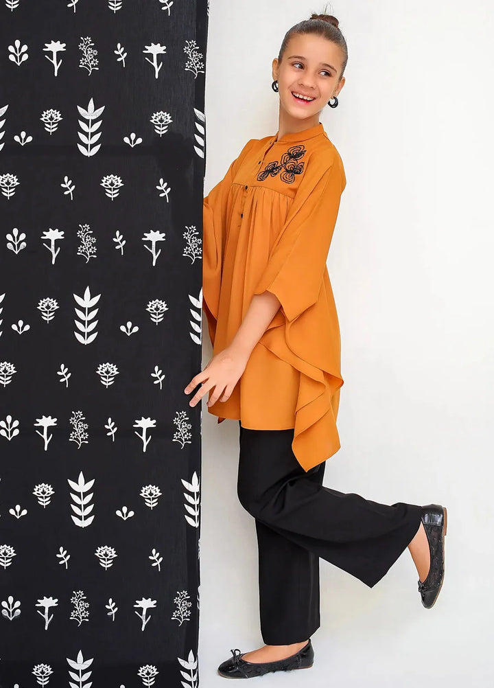 Ochre Pret Casual Georgette 2 Piece Suit For Girls OFW-FC-19