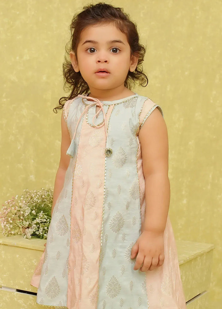 Ochre Pret Casual Jacquard 3 Piece Suit For Kids INRJ-01