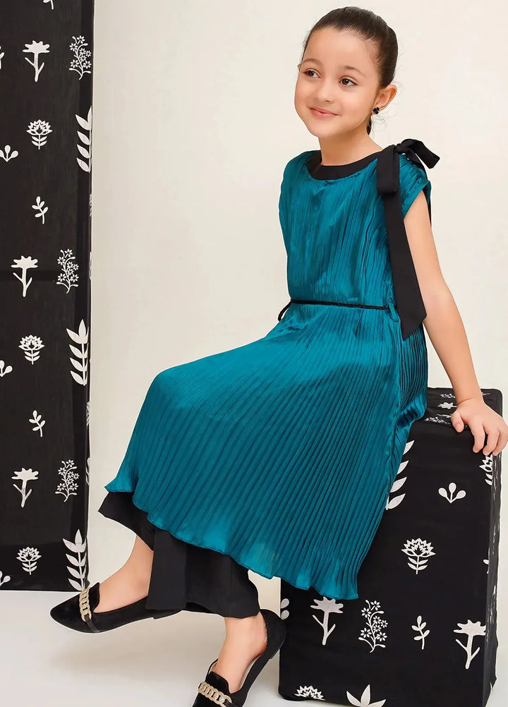 Ochre Pret Casual Silk 2 Piece Suit For Girls OFW-FC-23