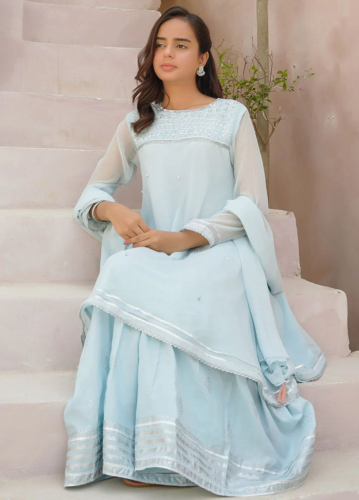 Ochre Pret Eastern Chiffon 3 Piece Suit OFW-AC-40