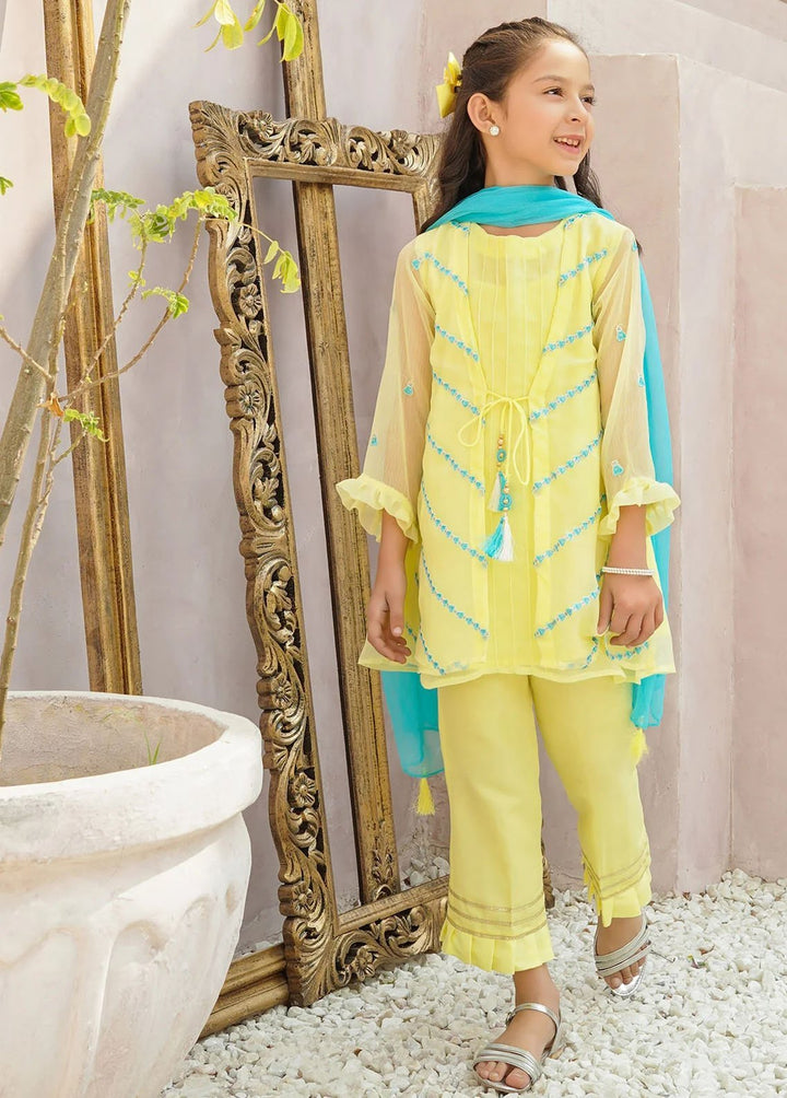 Ochre Pret Eastern Chiffon 3 Piece Suit OFW-EM-18