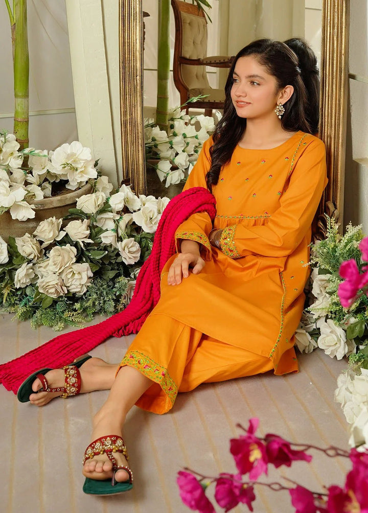 Ochre Pret Eastern Chiffon 3 Piece Suit OFW-EM-21