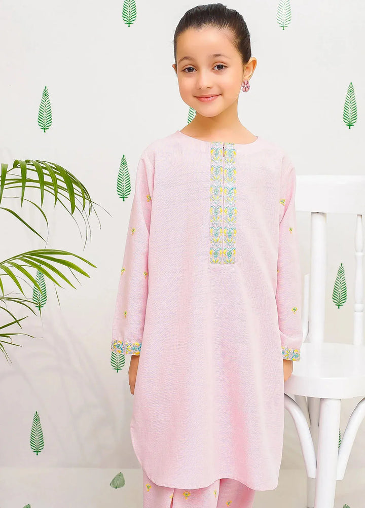 Ochre Pret Embroidered Chambray Co-ords For Girls EMC-02