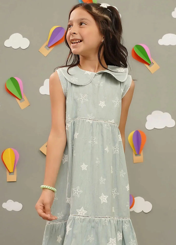 Ochre Pret Embroidered Chambray Dress INWD-15