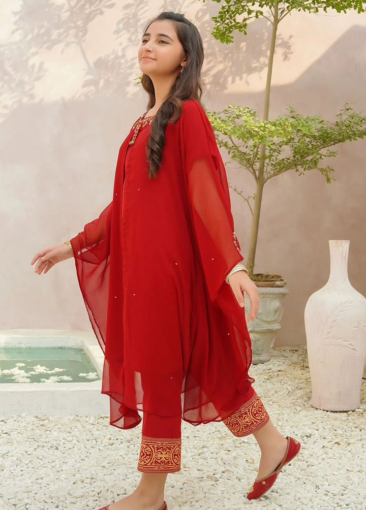 Ochre Pret Embroidered Chiffon 2 Piece Suit OFW-AC-41