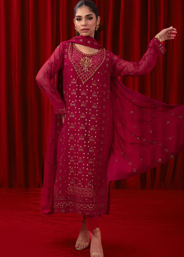 Ochre Pret Embroidered Chiffon 3 Piece SOF-01