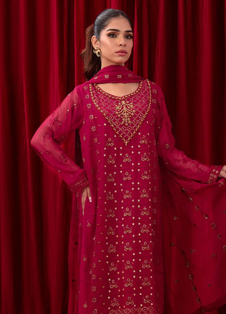 Ochre Pret Embroidered Chiffon 3 Piece SOF-01