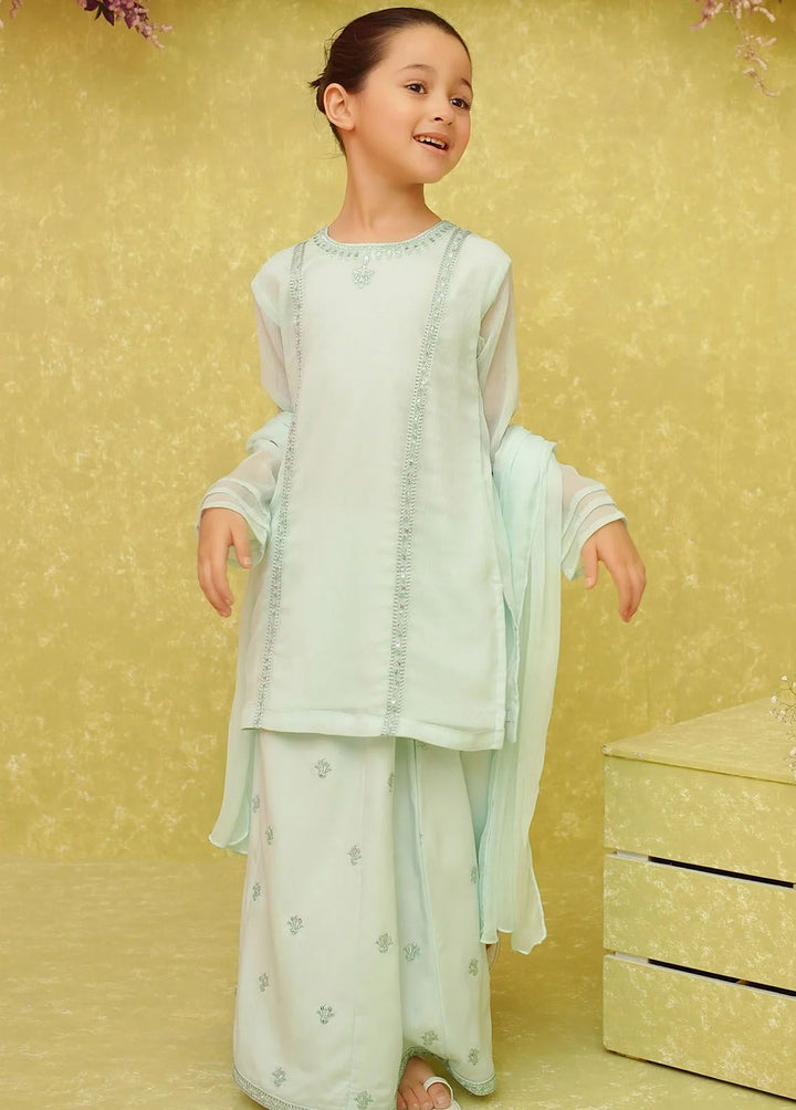 Ochre Pret Embroidered Chiffon 3 Piece Suit INCF-01