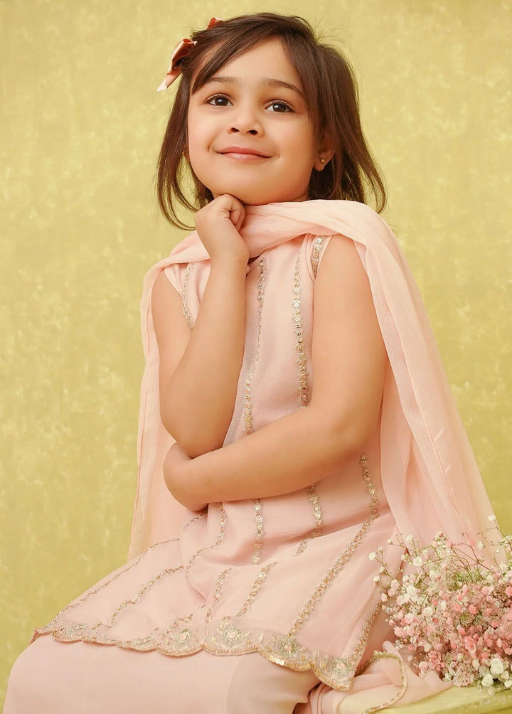 Ochre Pret Embroidered Chiffon 3 Piece Suit INCF-02