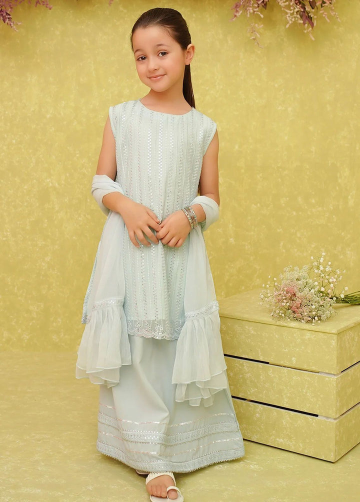 Ochre Pret Embroidered Chiffon 3 Piece Suit INCF-03