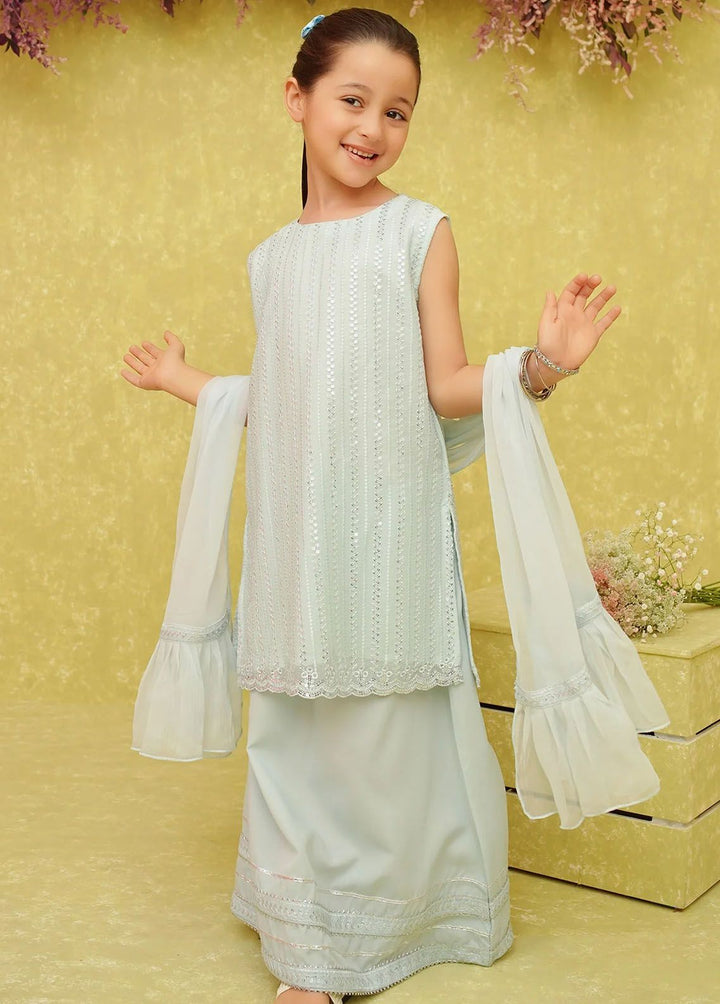 Ochre Pret Embroidered Chiffon 3 Piece Suit INCF-03