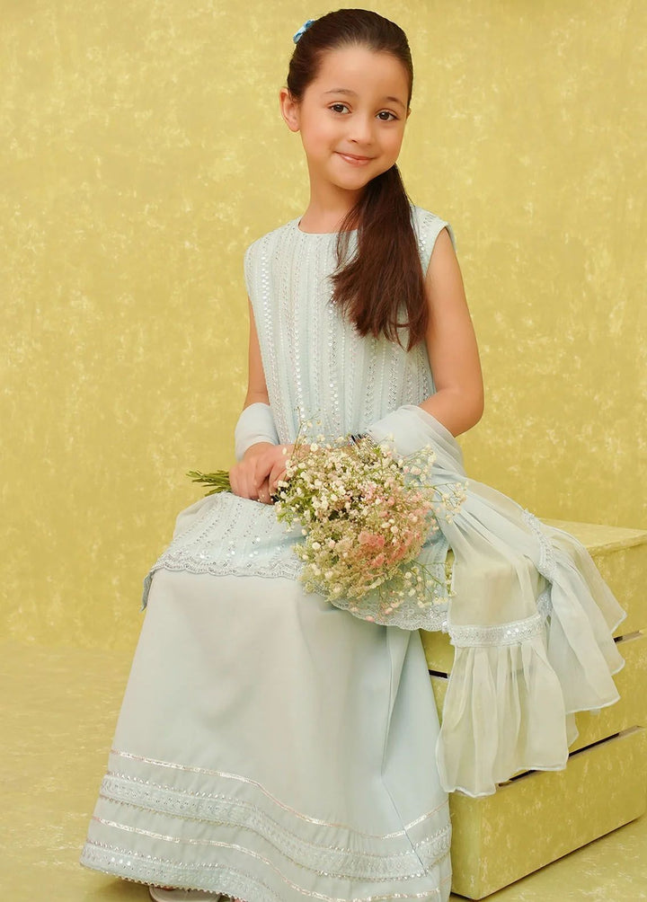 Ochre Pret Embroidered Chiffon 3 Piece Suit INCF-03